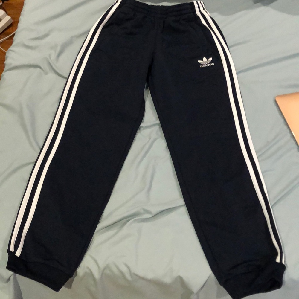 Adidas kids superstar pants navy size M